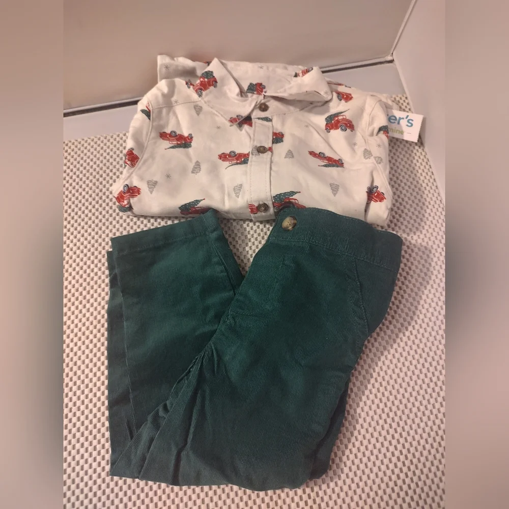 Carter's Child of Mine Toddler Boy Holiday Outfit Set, 2 Piece Size 2T NWT